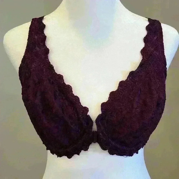 ✨Amoureuse full coverage Embroidered Front-Close Underwire Bra 38B - Picture 1 of 5